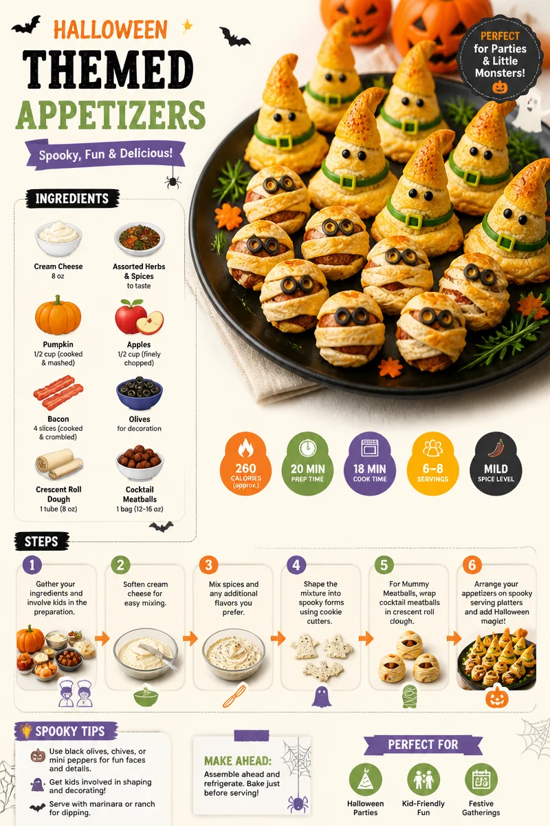 Spooky Halloween themed appetizers for a festive party