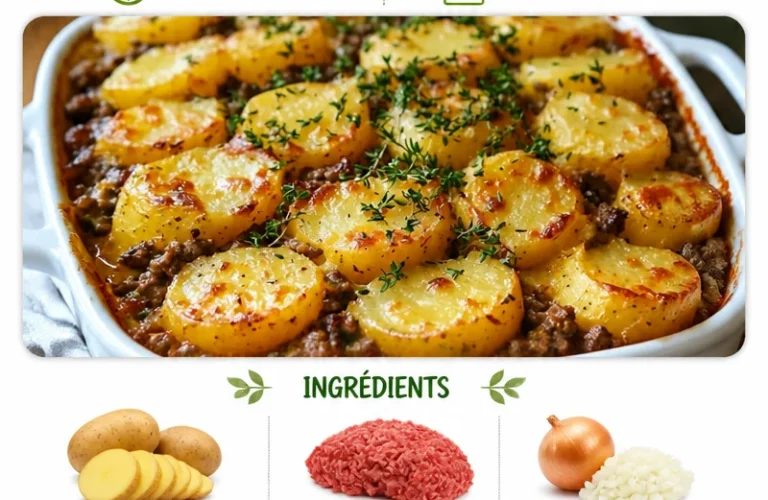 Delicious Hamburger Potato Casserole served in a baking dish