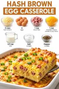 Delicious Hash Brown Egg Casserole served in a baking dish