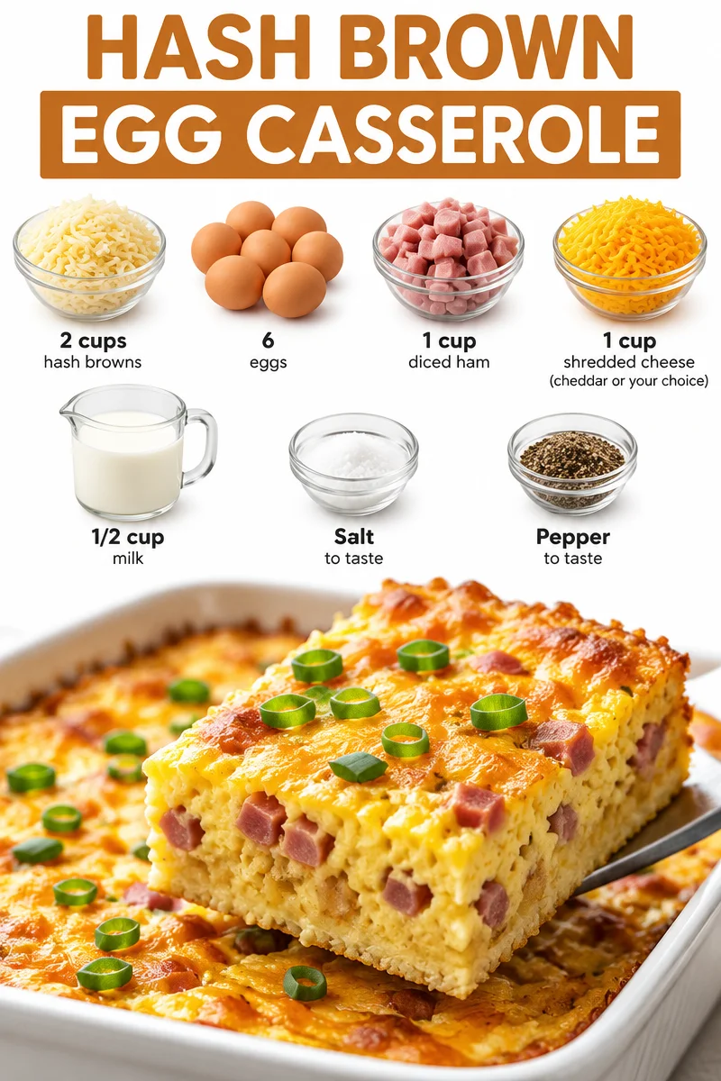 Delicious Hash Brown Egg Casserole served in a baking dish