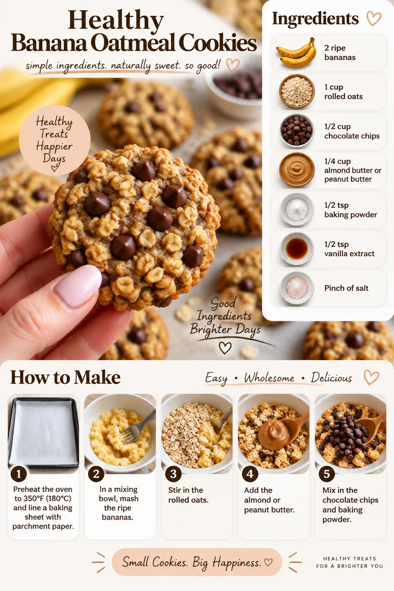 Healthy banana oatmeal cookies on a plate