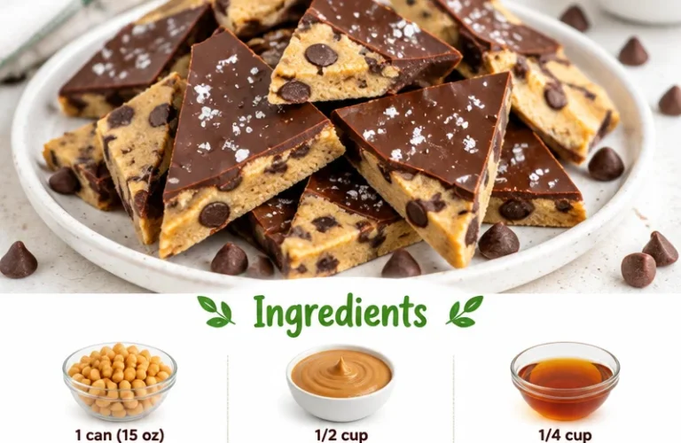 Vegan gluten-free healthy cookie dough bark on a plate