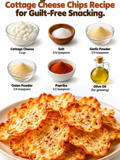 High-protein cottage cheese chips served as a healthy snack option