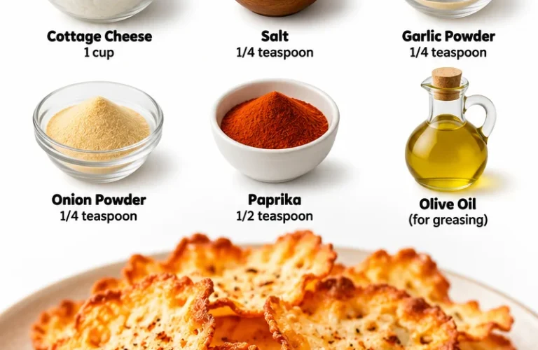 High-protein cottage cheese chips served as a healthy snack option