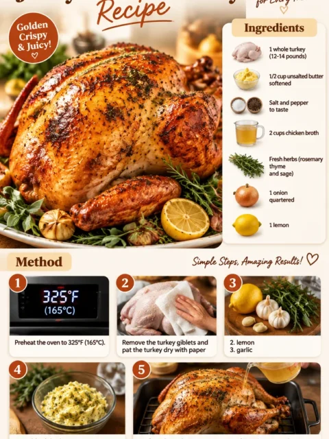 Juicy roast turkey resting on a platter ready for serving