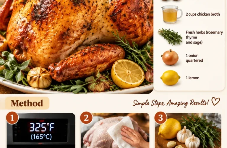 Juicy roast turkey resting on a platter ready for serving