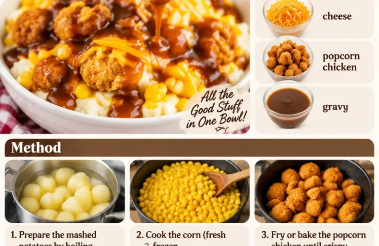 Delicious KFC mashed potato bowl topped with gravy and chicken