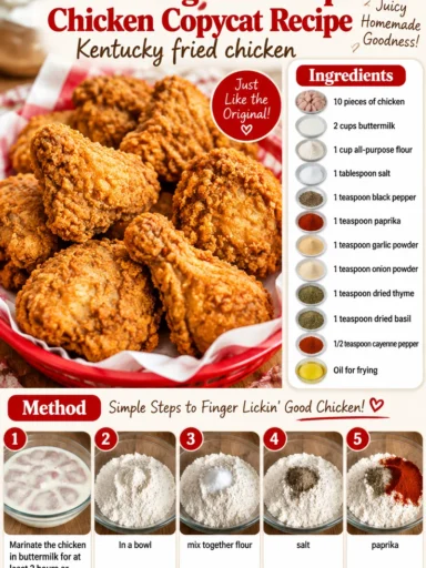 Delicious homemade KFC Original Recipe Chicken Copycat on a platter
