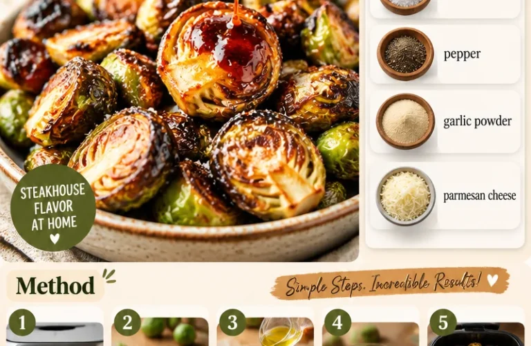 Delicious Brussels sprouts from Longhorn Steakhouse served on a plate.