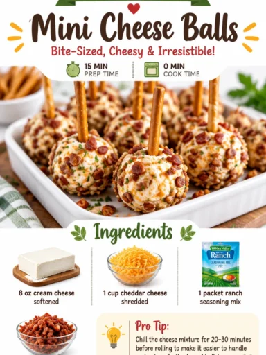 Assorted mini cheese balls served on a platter with garnishes.