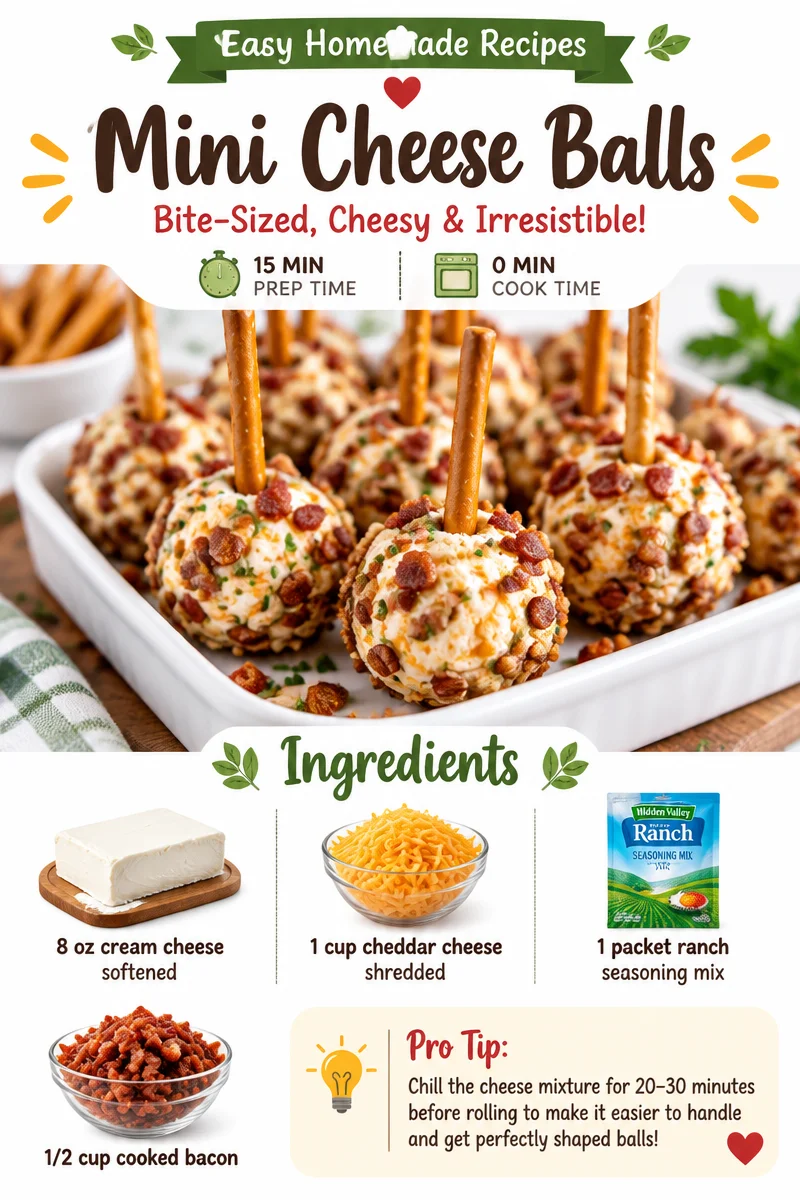 Assorted mini cheese balls served on a platter with garnishes.