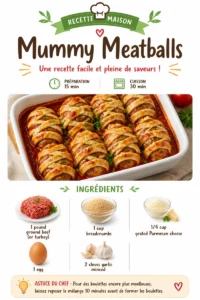 Spooky Mummy Meatballs recipe for Halloween festivities