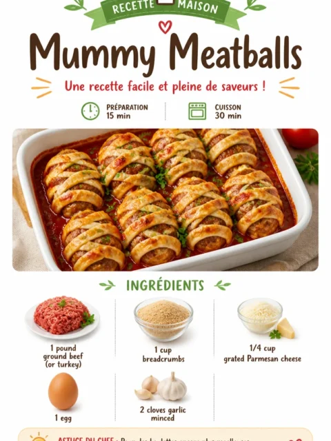 Spooky Mummy Meatballs recipe for Halloween festivities