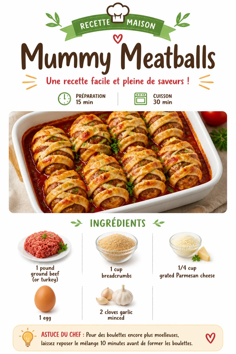 Spooky Mummy Meatballs recipe for Halloween festivities