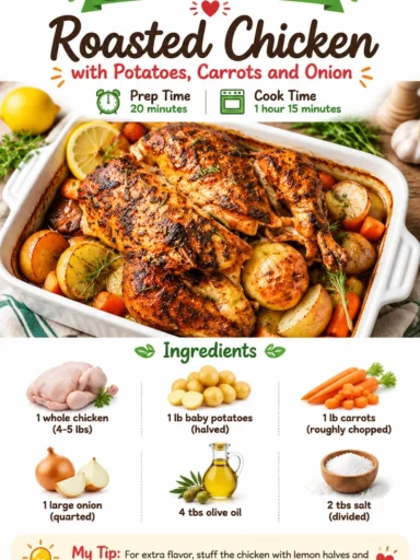 Deliciously roasted chicken served with herbs and vegetables on a plate