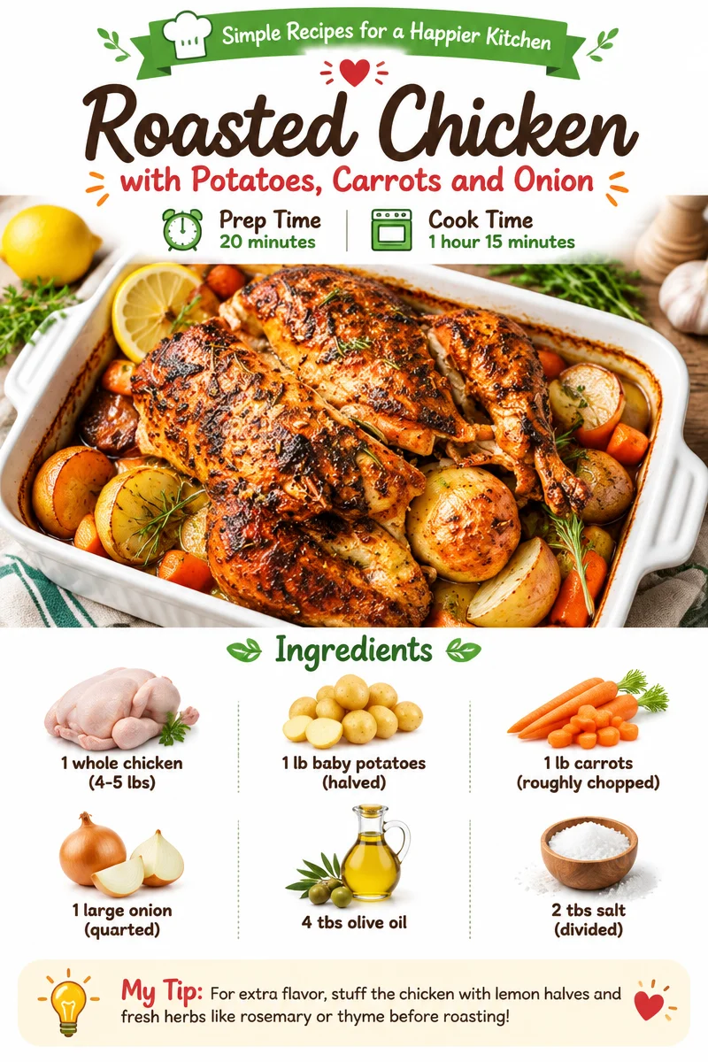 Deliciously roasted chicken served with herbs and vegetables on a plate