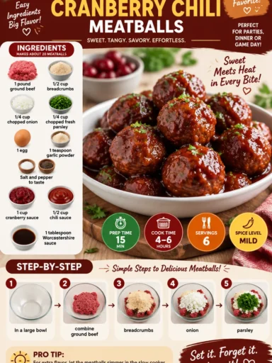 Delicious slow cooker cranberry meatballs served on a platter