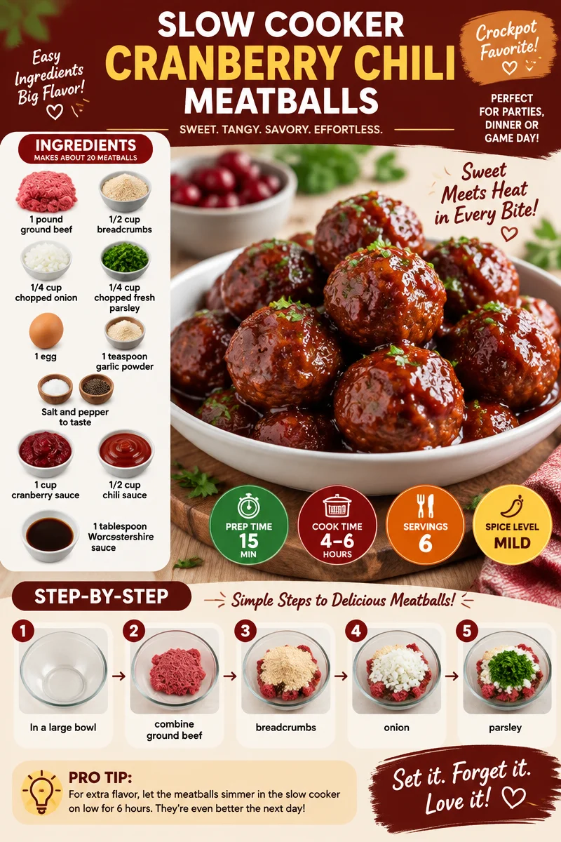 Delicious slow cooker cranberry meatballs served on a platter