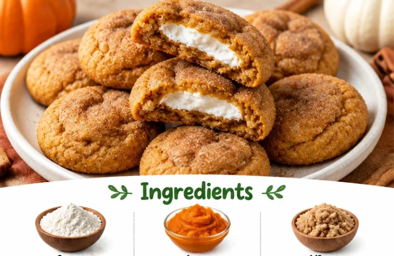 Delicious soft and chewy vegan pumpkin cheesecake cookies, egg-free dessert.