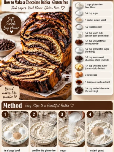 Gluten-free chocolate babka loaf fresh out of the oven.