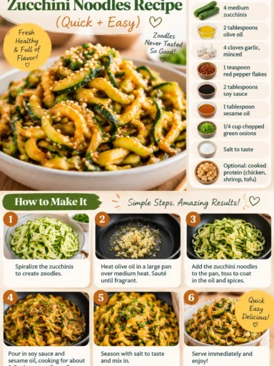 Bowl of Spicy Garlic Chinese Zucchini Noodles garnished with herbs