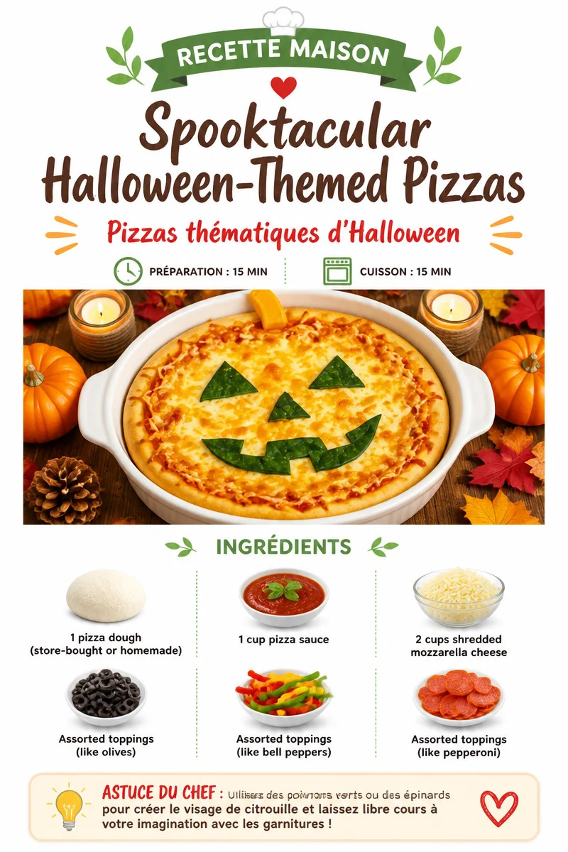 Halloween-themed pizzas with spooky toppings for a festive treat