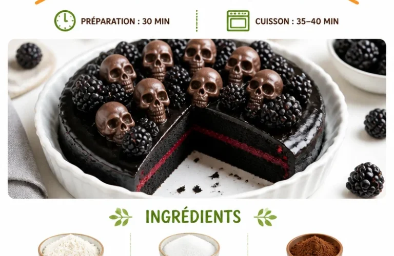Spooky Black Velvet Halloween Cake decorated with eerie designs