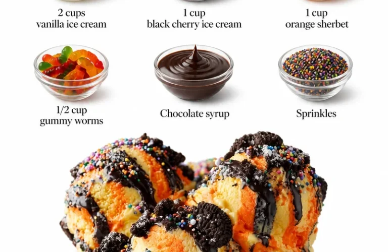Spooky Halloween Swirl Ice Cream Delight in a festive cone