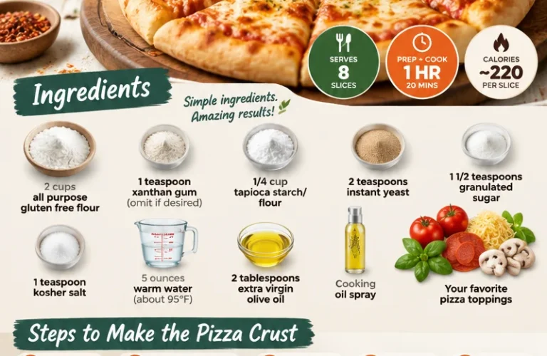 Homemade stretchy gluten free pizza crust on a wooden board with toppings.