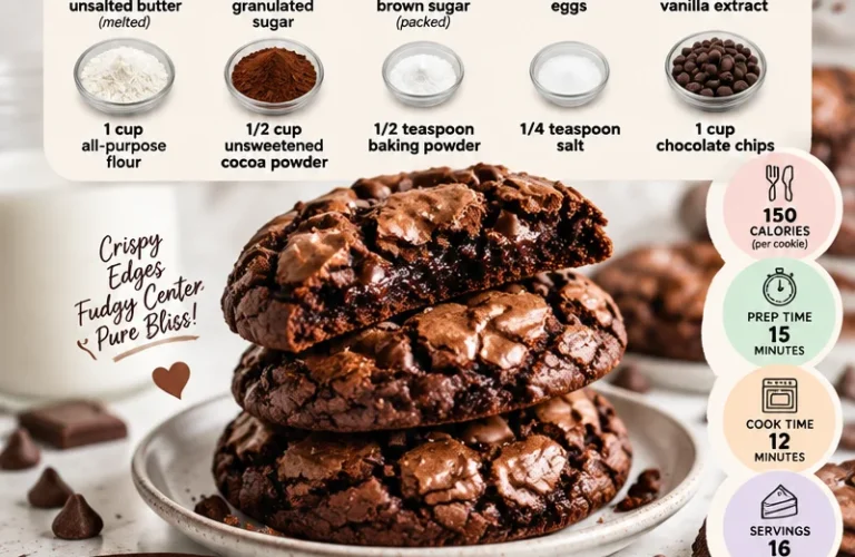 Fudgy chewy brownies (brookies) on a plate, ready to be enjoyed.