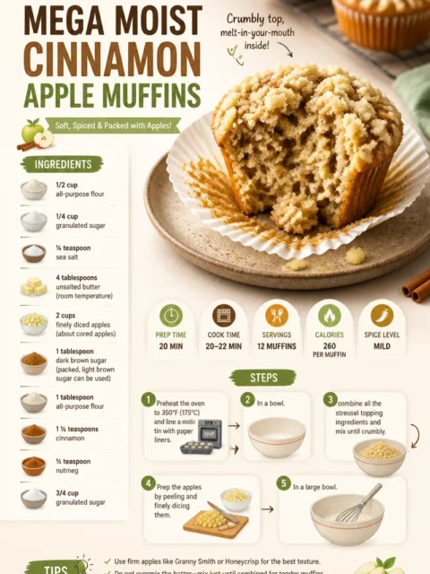 Delicious cinnamon apple muffins fresh from the oven
