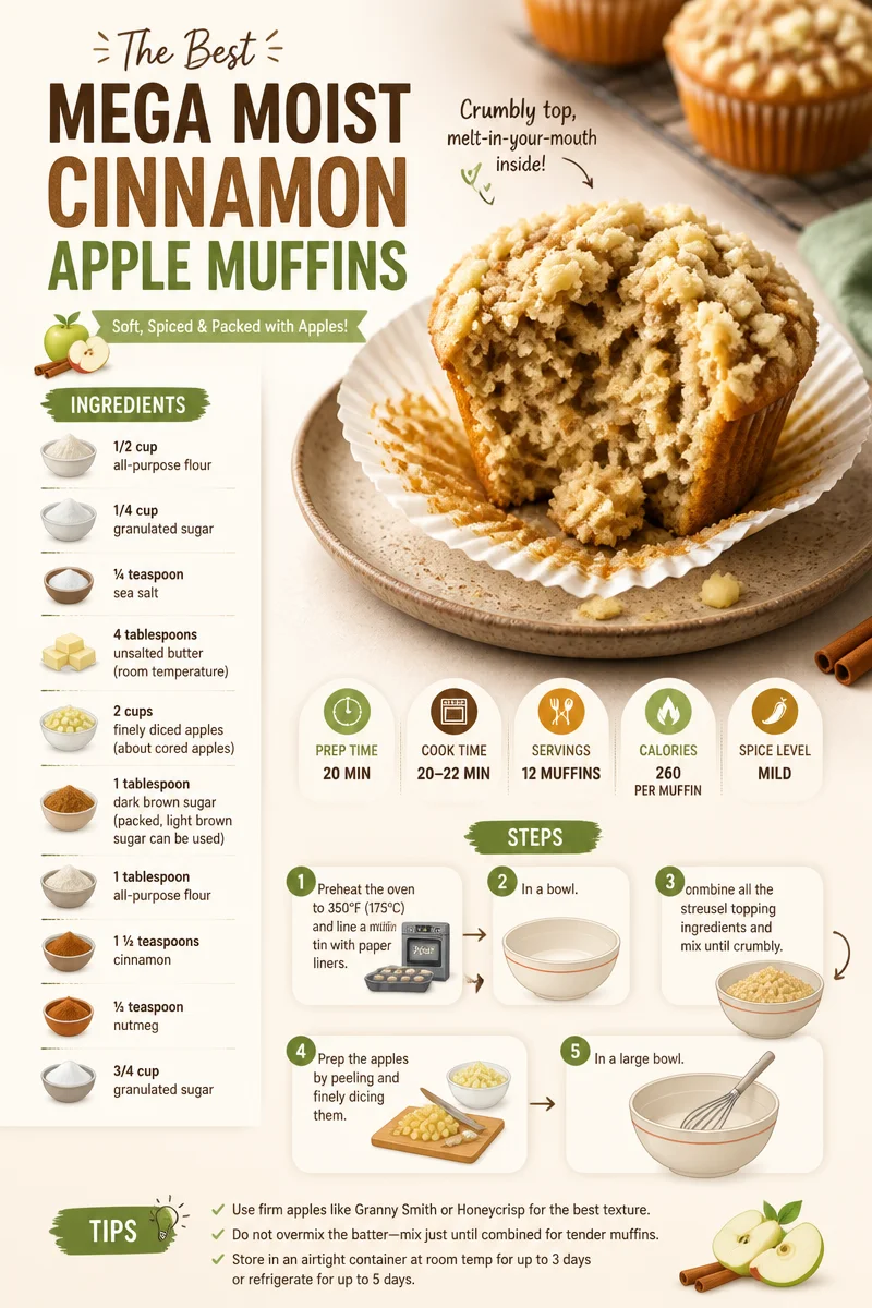 Delicious cinnamon apple muffins fresh from the oven
