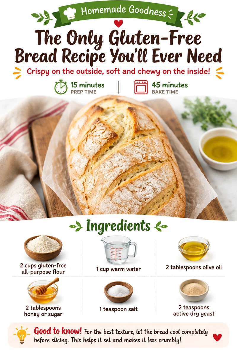 Delicious homemade gluten-free bread loaf on a wooden cutting board