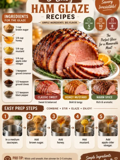 Three easy ham glaze recipes for flavor-enhanced holiday meals.