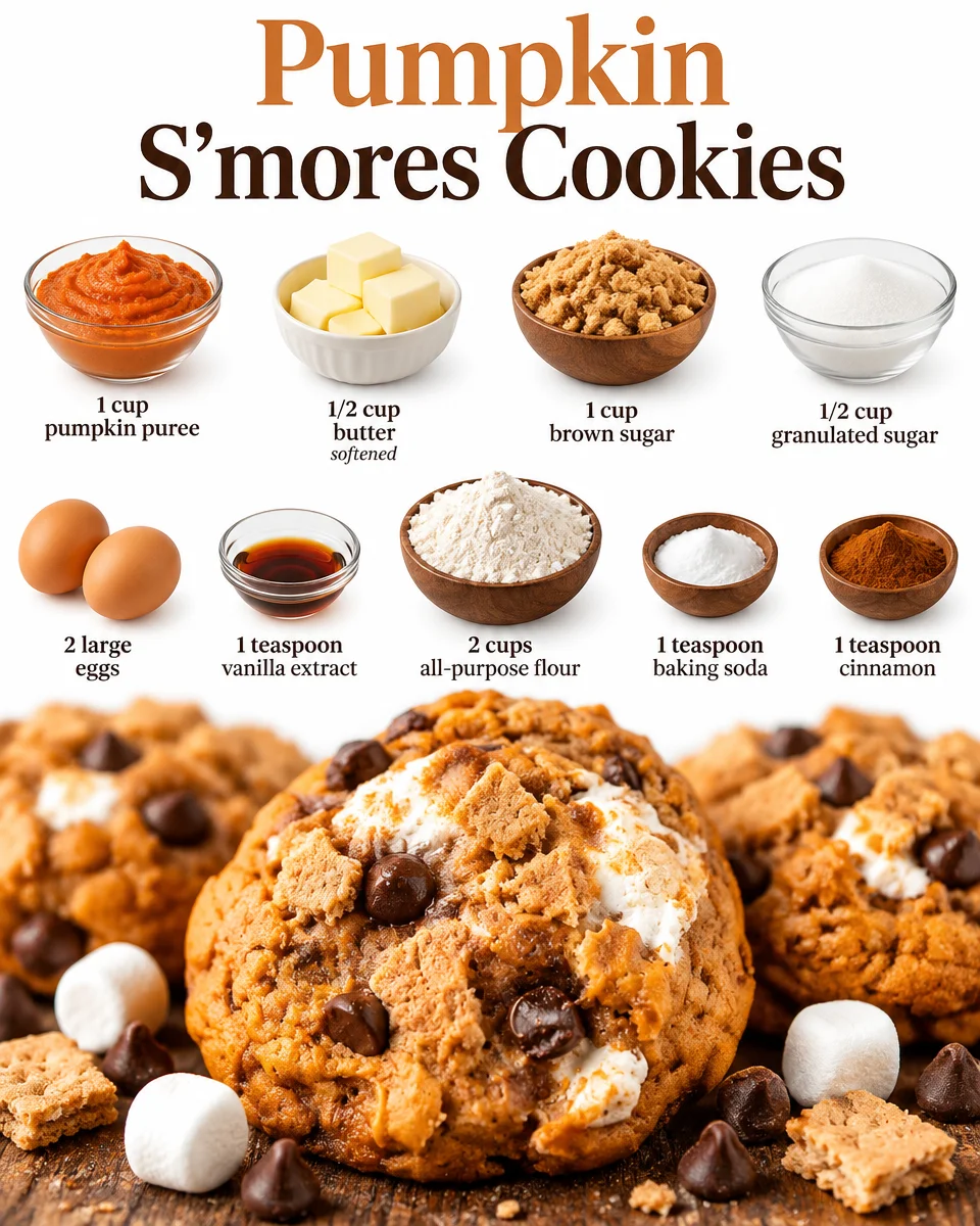 Pumpkin S'mores Cookies